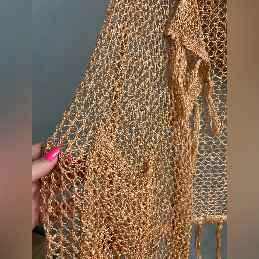 NWT POL bronze crochet hooded cardigan - Picture 6 of 7